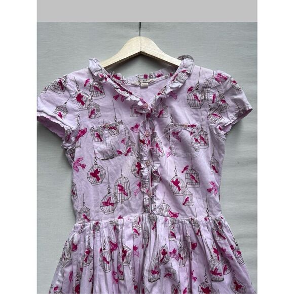 Lands End Kids Pink Bird Girls Dress size 10 - Picture 3 of 8